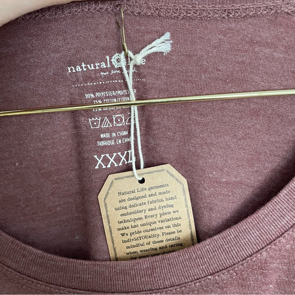 NATURAL LIFE Brown 'Live Happy' Short Sleeve Tee - Picture 2 of 4